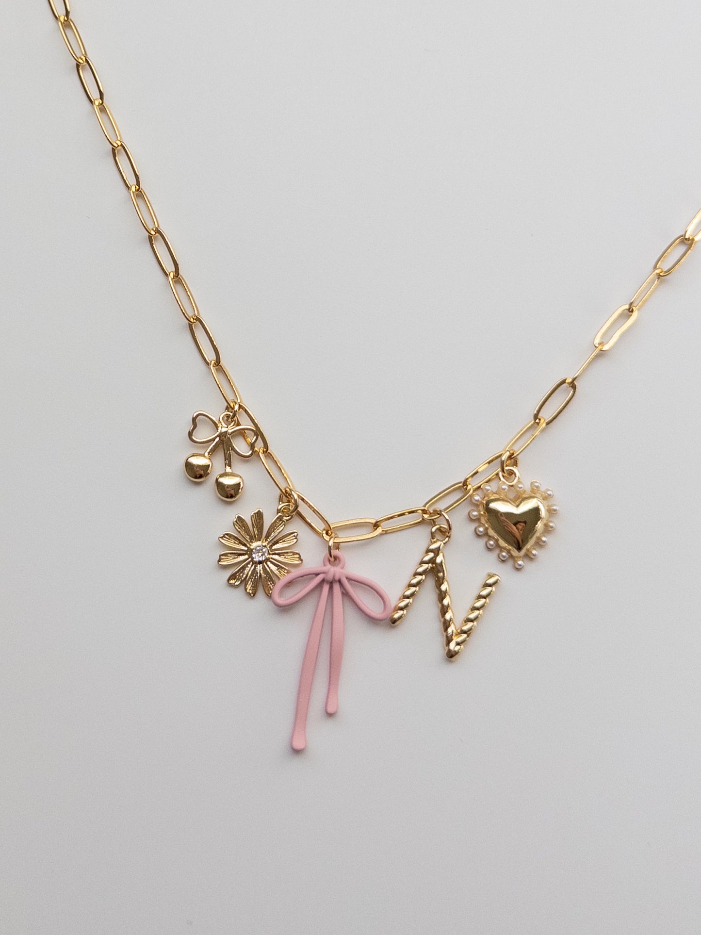 Pink Bow Necklace