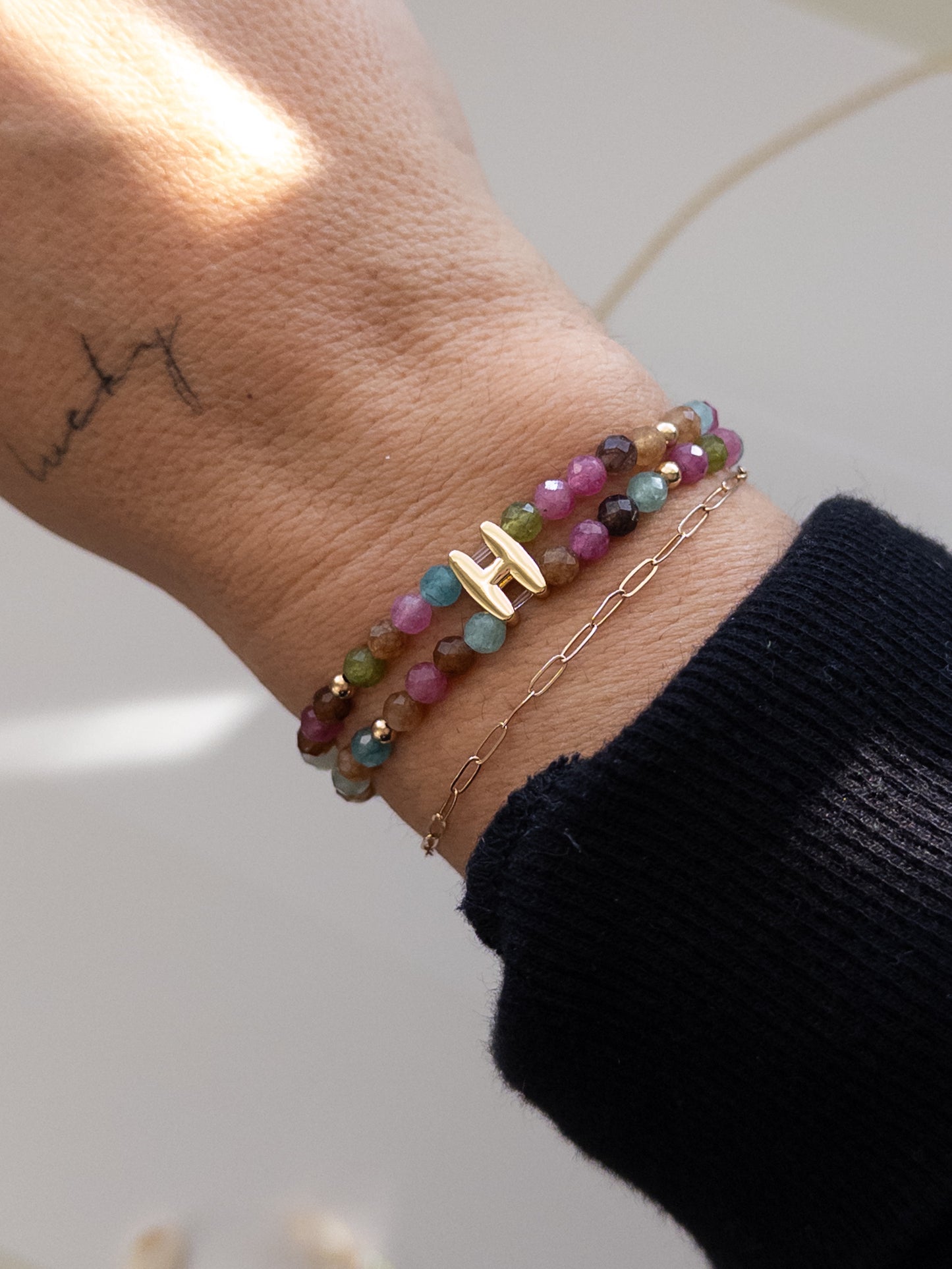 Jade Letter Bracelet