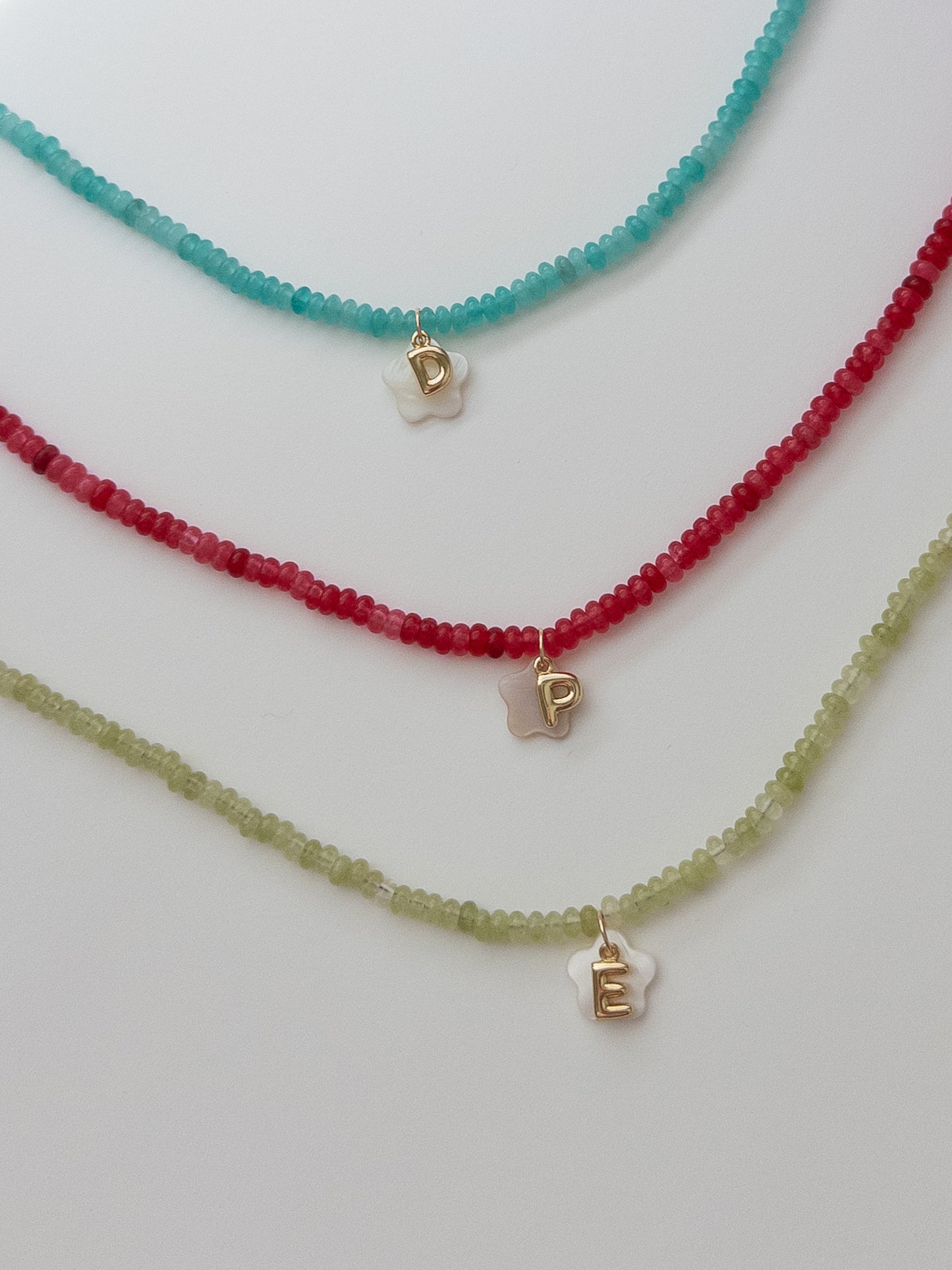 Shell Flower Necklace w/ Initial