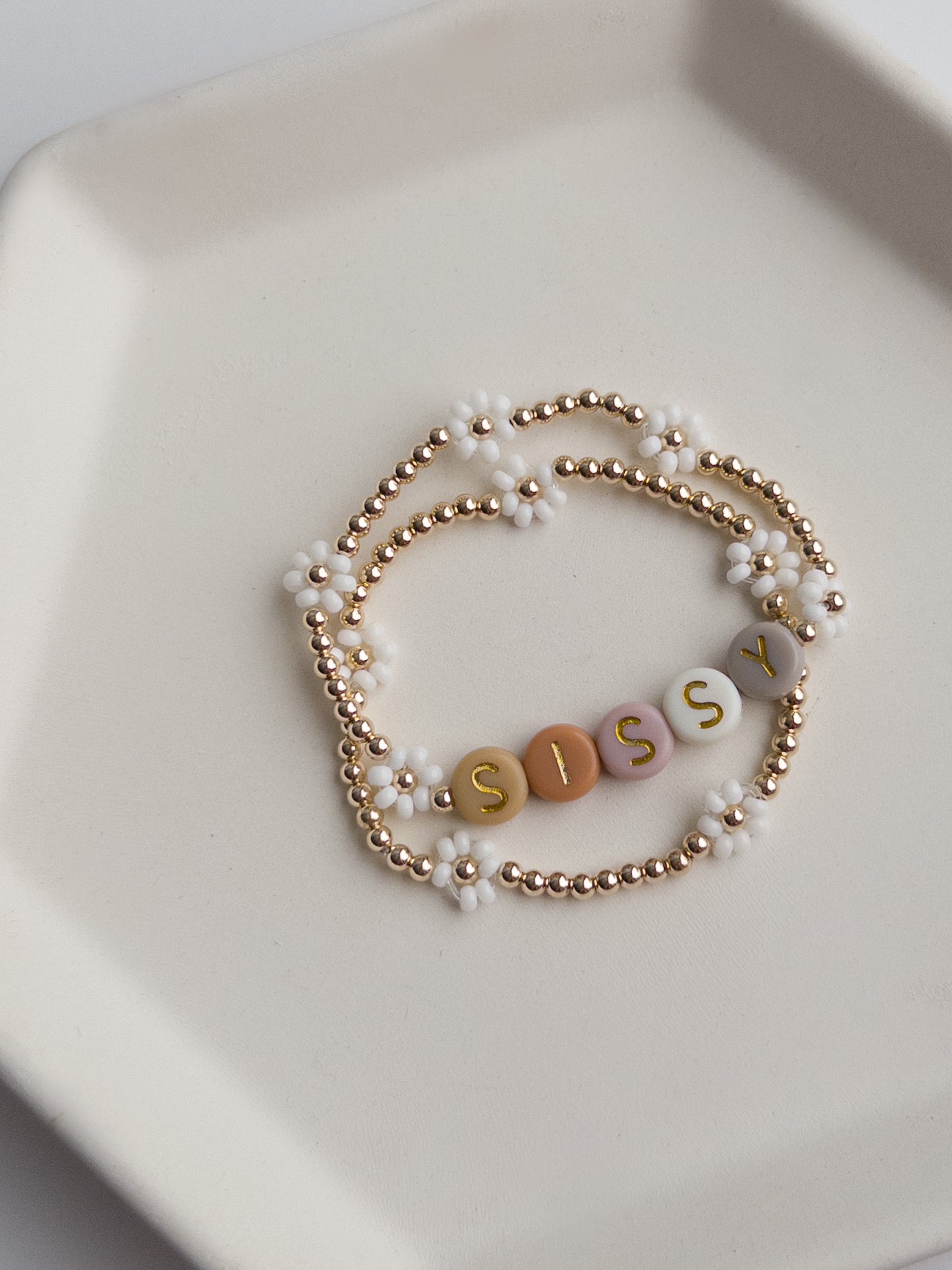 Dainty Floral Name Bracelet